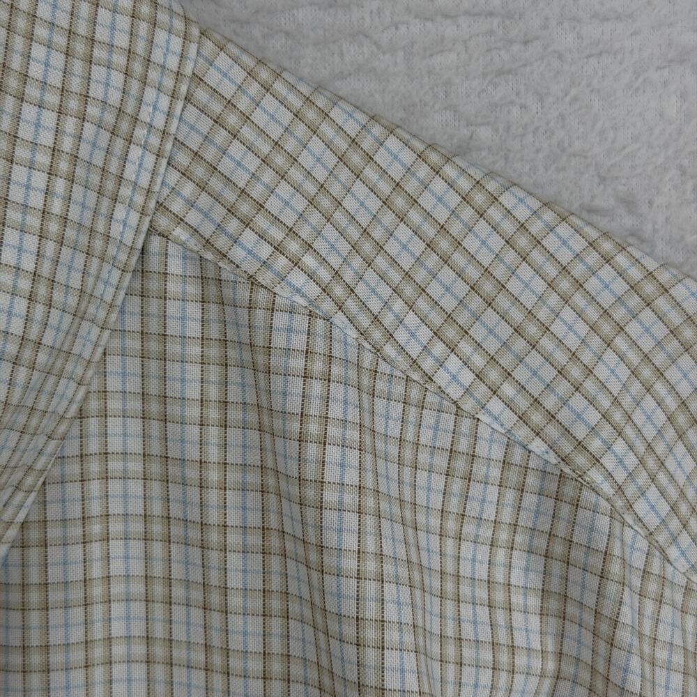 PSYCHO BUNNY Shirt Mens 2XL Single Needle Pima Cotton Check Button Up White